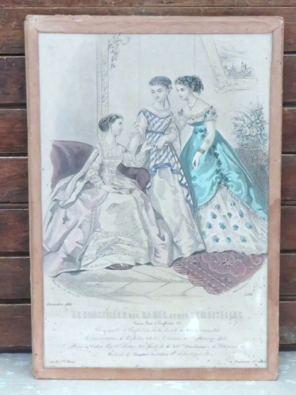 Antieke gravure "Le Conseiller des Dames et des Demoisselles", Paris, Décembre 1866