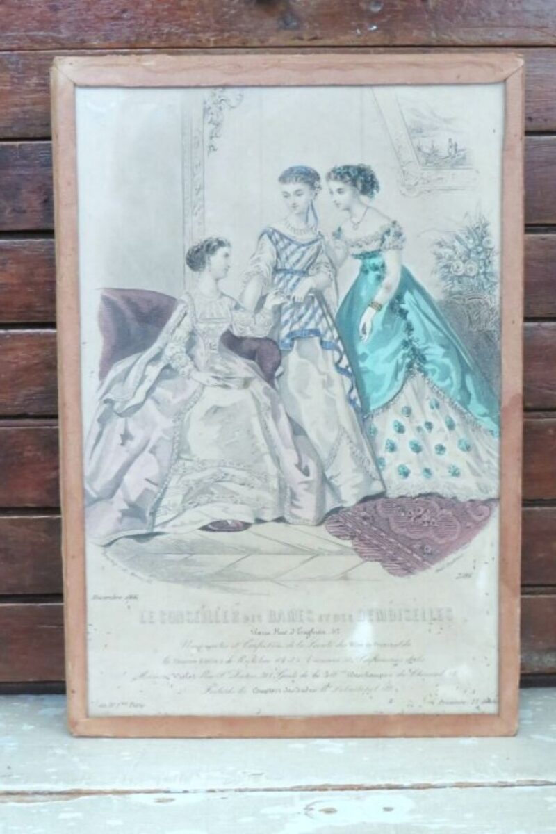 Antieke gravure "Le Conseiller des Dames et des Demoisselles", Paris, Décembre 1866
