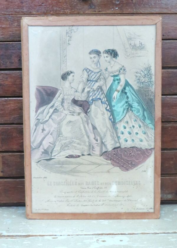 Antieke gravure "Le Conseiller des Dames et des Demoisselles", Paris, Décembre 1866