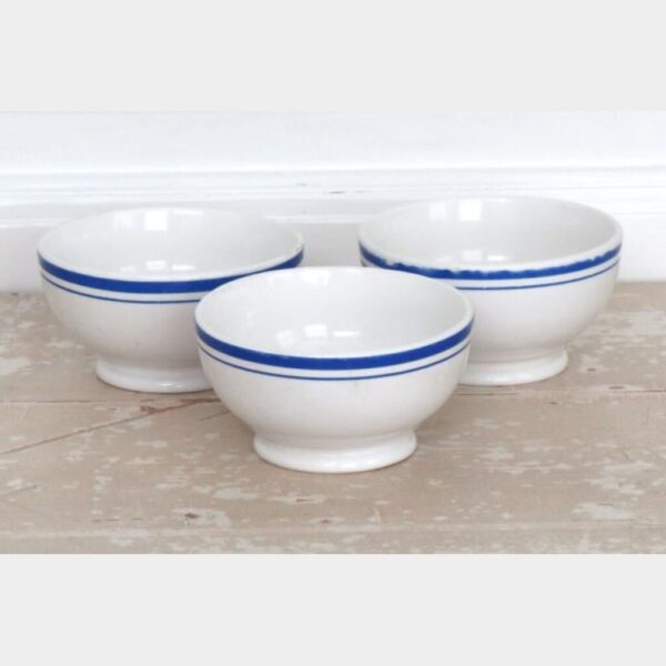 Set (3) oude Franse spoelkommen Longchamp*