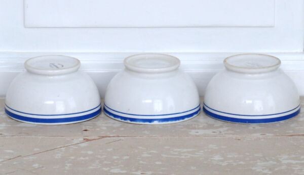 Set (3) oude Franse spoelkommen Longchamp*