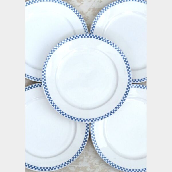 Franse bord Opaque de Sarreguemines - Blauw/wit