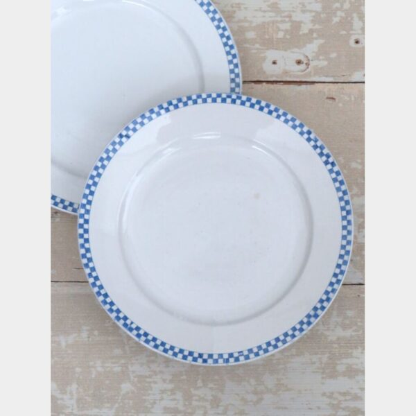 Franse bord Opaque de Sarreguemines - Blauw/wit*