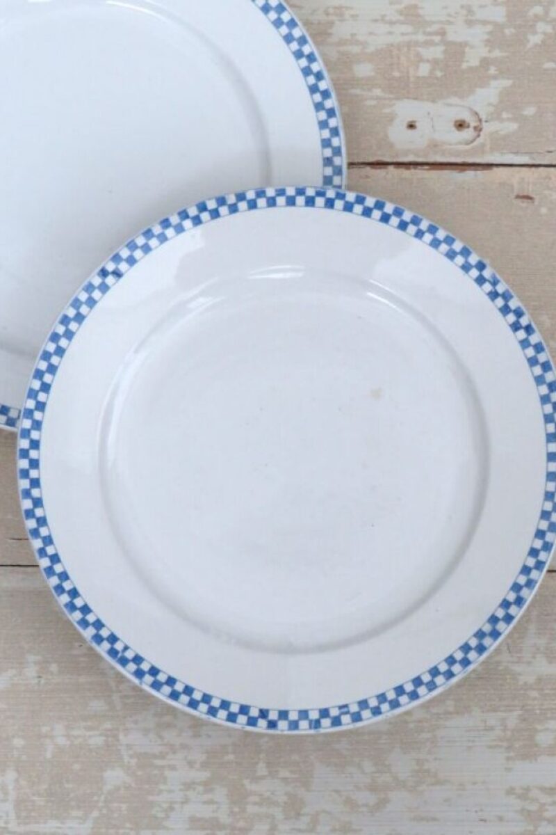 Franse bord Opaque de Sarreguemines - Blauw/wit*