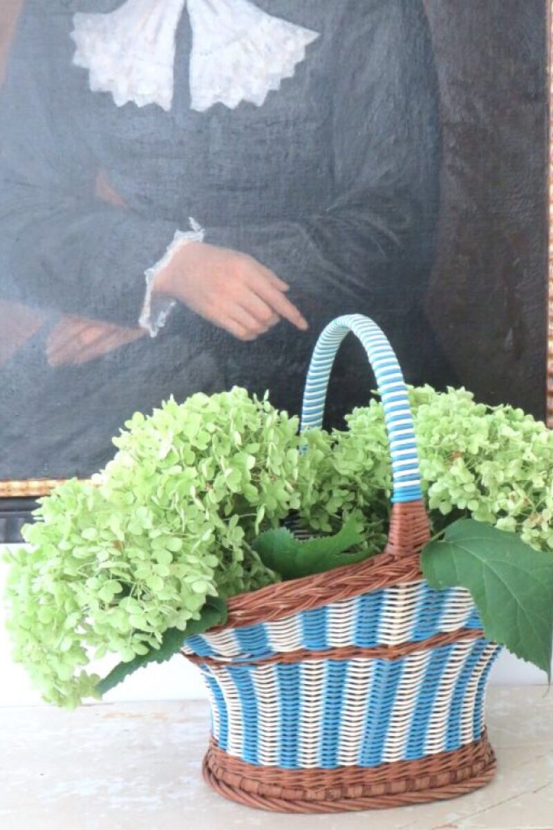 Franse vintage bloemenmand