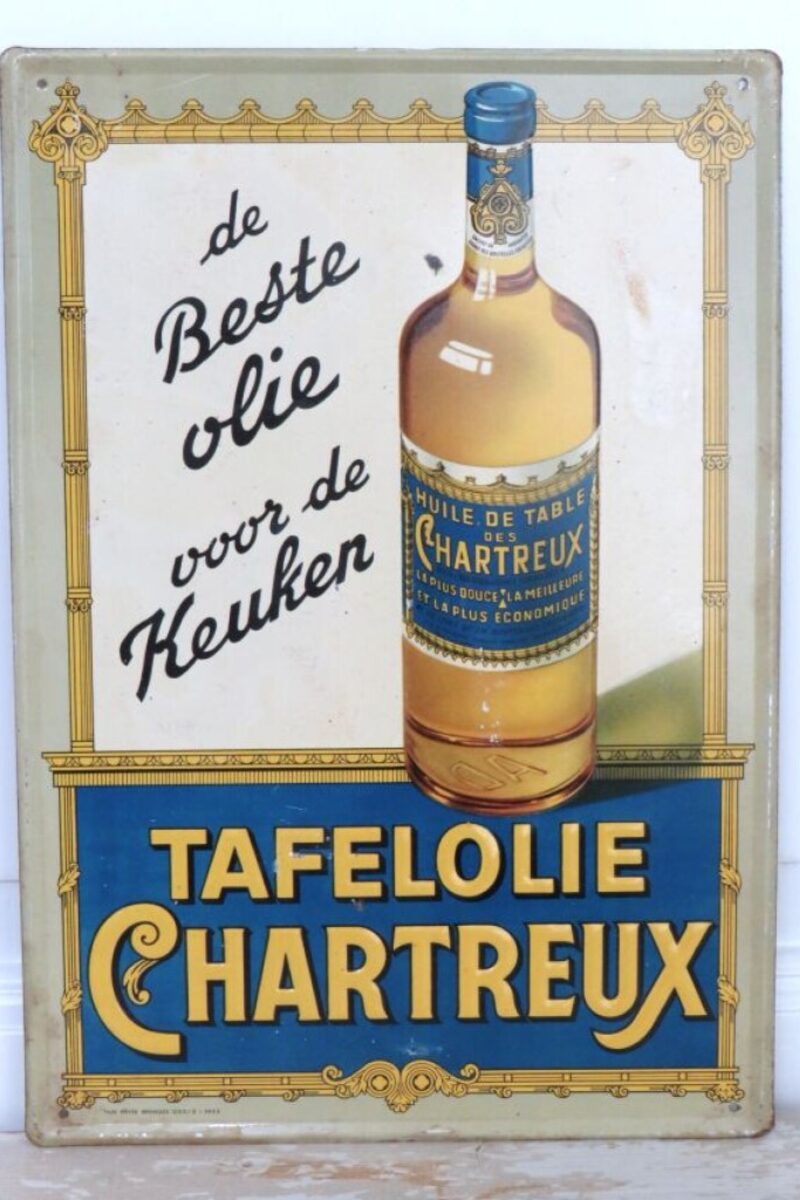 Vintage reclamebord "Chartreux" 1953