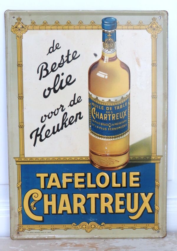 Vintage reclamebord "Chartreux" 1953
