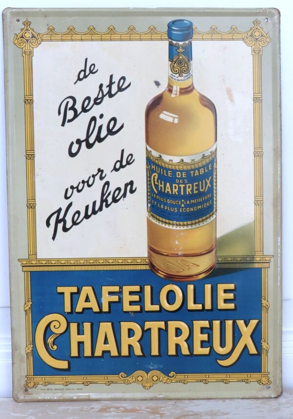 Vintage reclamebord "Chartreux" 1953