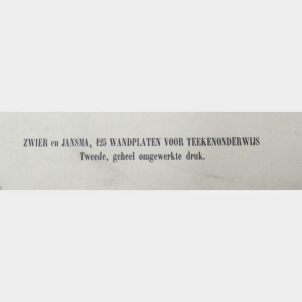 Wandplaat voor teekenonderwijs Zwier en Jansma "Tegelrand", begin 1900