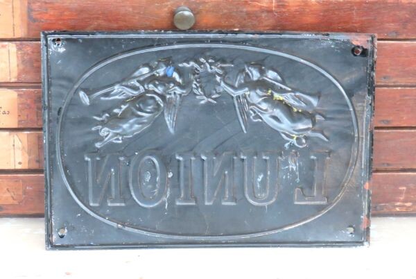 Antiek Frans metalen reclamebord L'Union, begin 1900