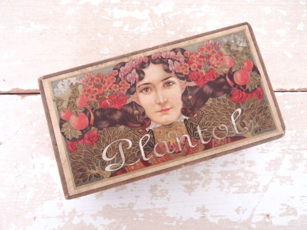 Antieke Plantol zeepdoos - Art Nouveau