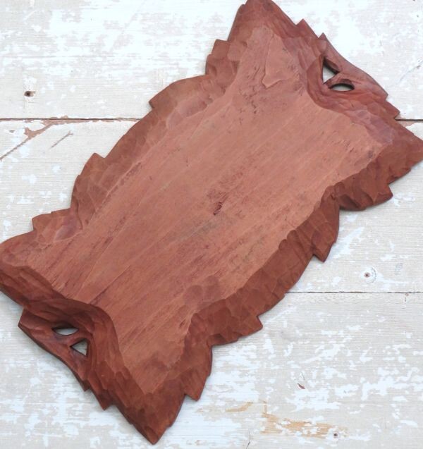 Oude houten schaal "Bladeren"