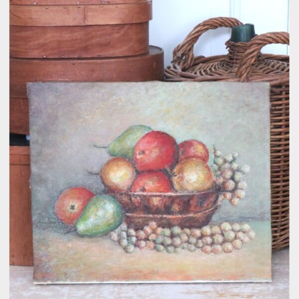 Antiek Frans schilderij "Fruitmand"