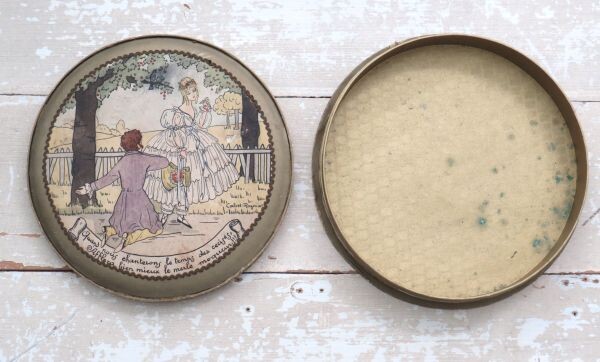 Antieke chocolade doos Godelaine Bruxelles - Anvers "Le Temps des Cirese"