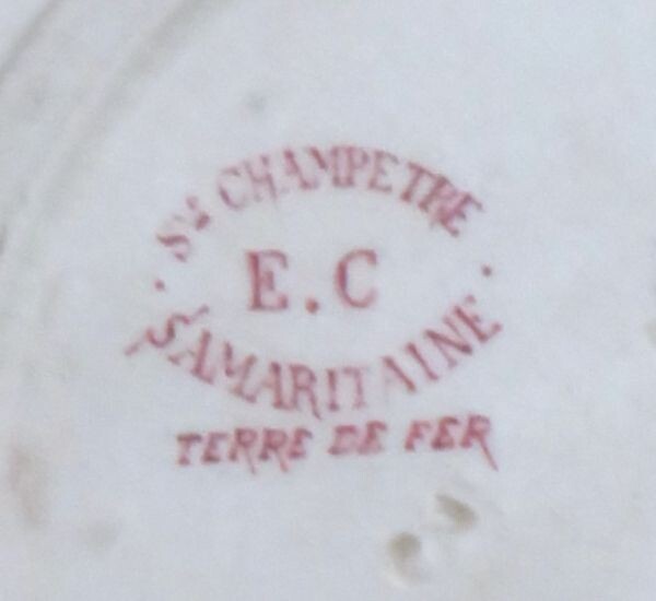 Antiek Frans bord St. Champetre E.C. Samaritiane 1880/1900