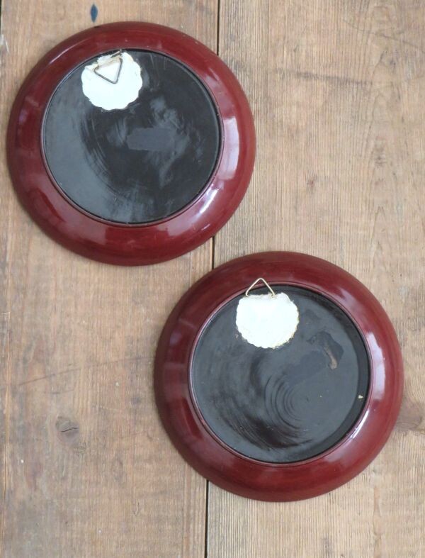 2 oude houten bordjes "Vogels"
