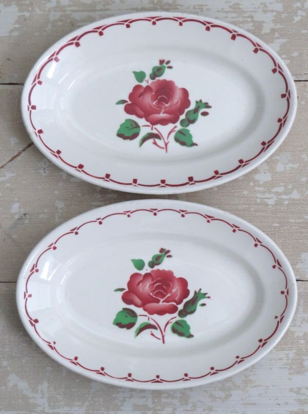 Set (2) schaaltjes Badonviller "Roos"