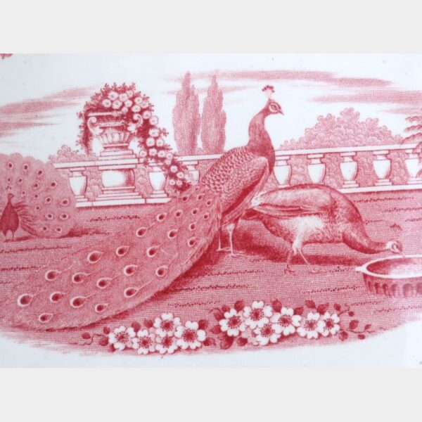 Set (2) schaaltjes Société Céramique “Peacock” Rood