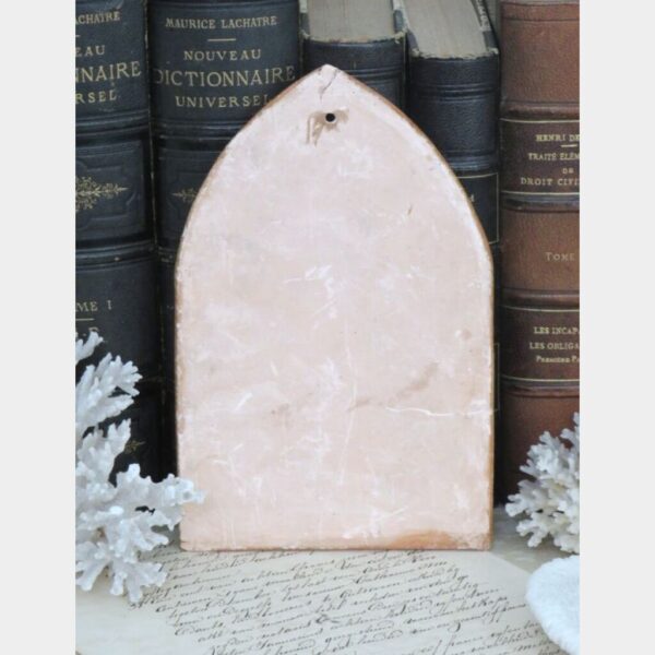 Oude terracotta plaquette " Madonna met kind"