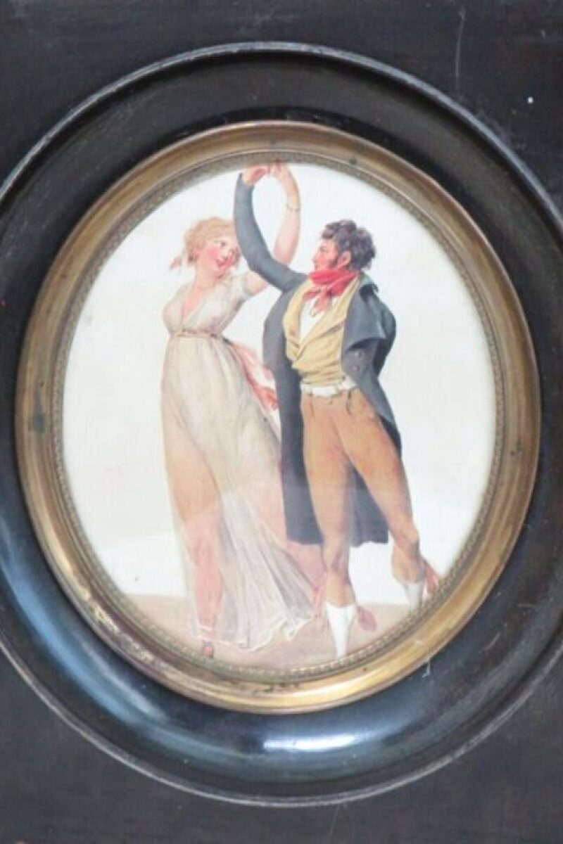 Antieke Franse fotolijst met prent