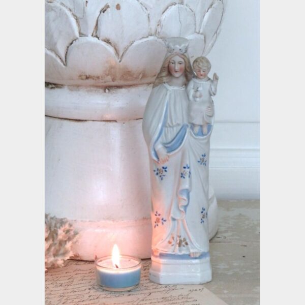 Antiek biscuit beeld "Maria en kindje Jezus"