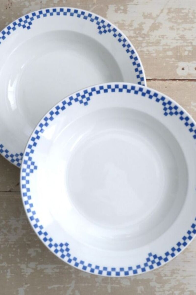 Diep Bord Nimy "Ruit-blauw"