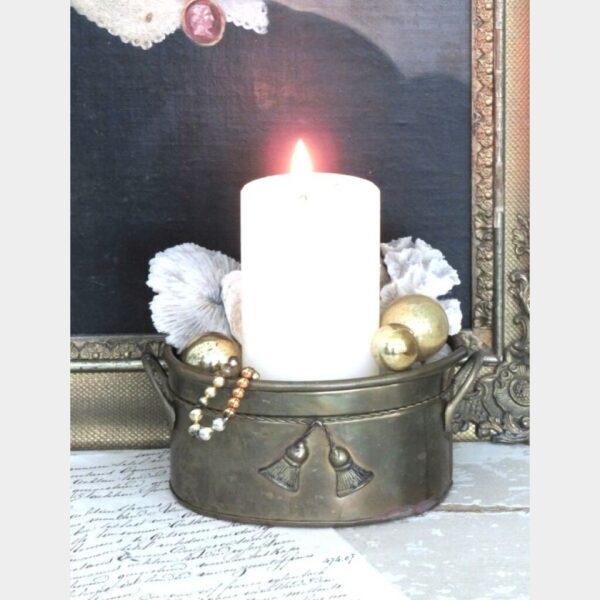 Vintage cachepot met kwastjes