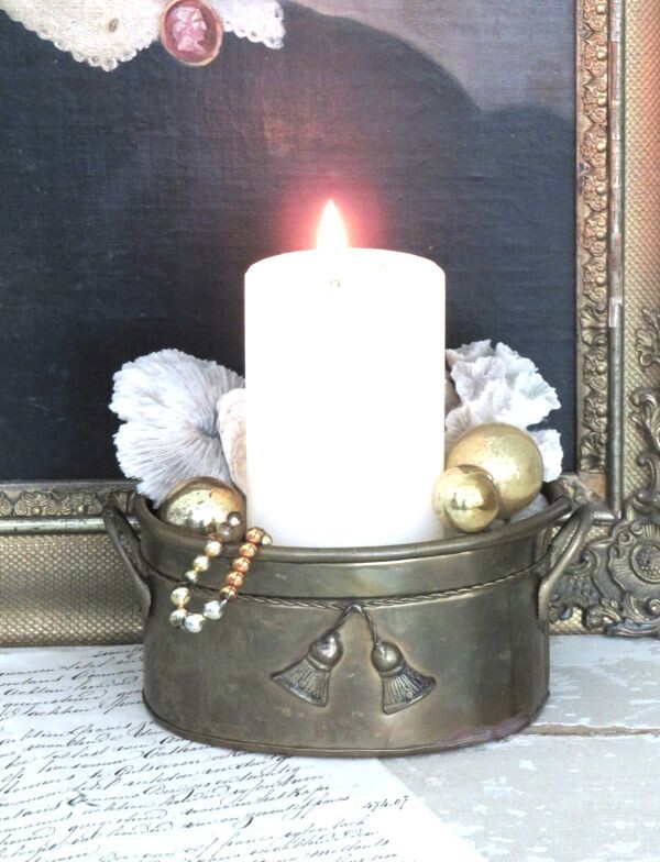 Vintage cachepot met kwastjes
