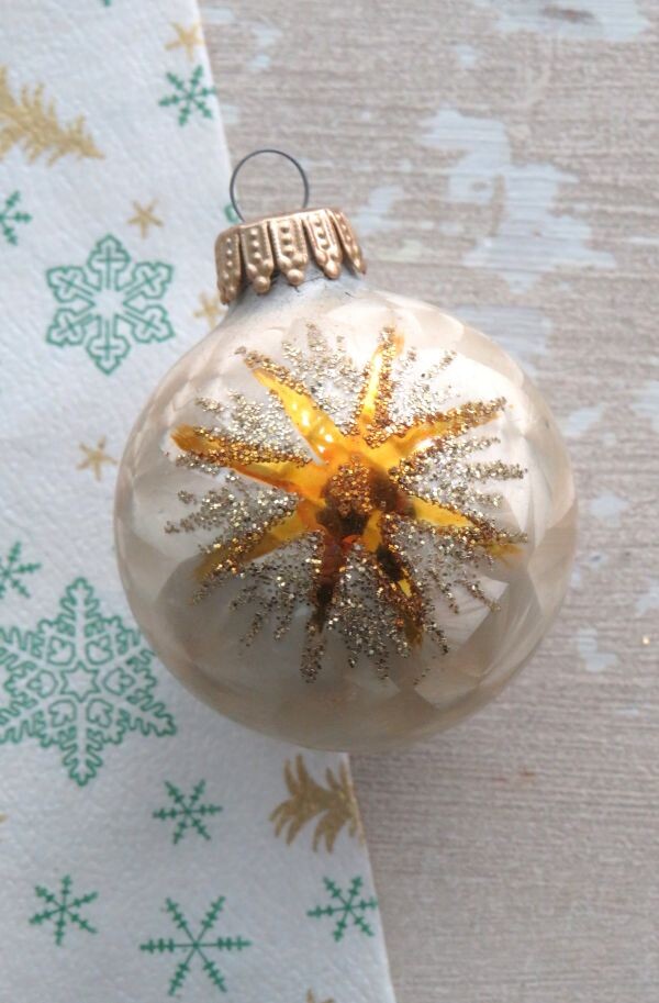 Set (6 st.) Oude vintage kerstballen "Ster"