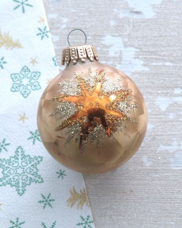 Set (6 st.) Oude vintage kerstballen "Ster"