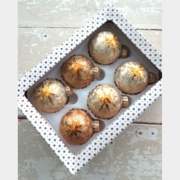 Set (6 st.) Oude vintage kerstballen "Ster"