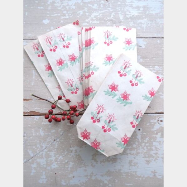 Oud kerst cadeauzakje -Rood ( jaren 50)