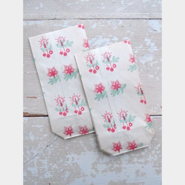 Oud kerst cadeauzakje -Rood ( jaren 50)