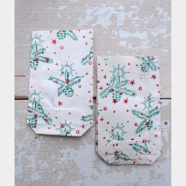 Oud kerst cadeauzakje -Groen ( jaren 50)